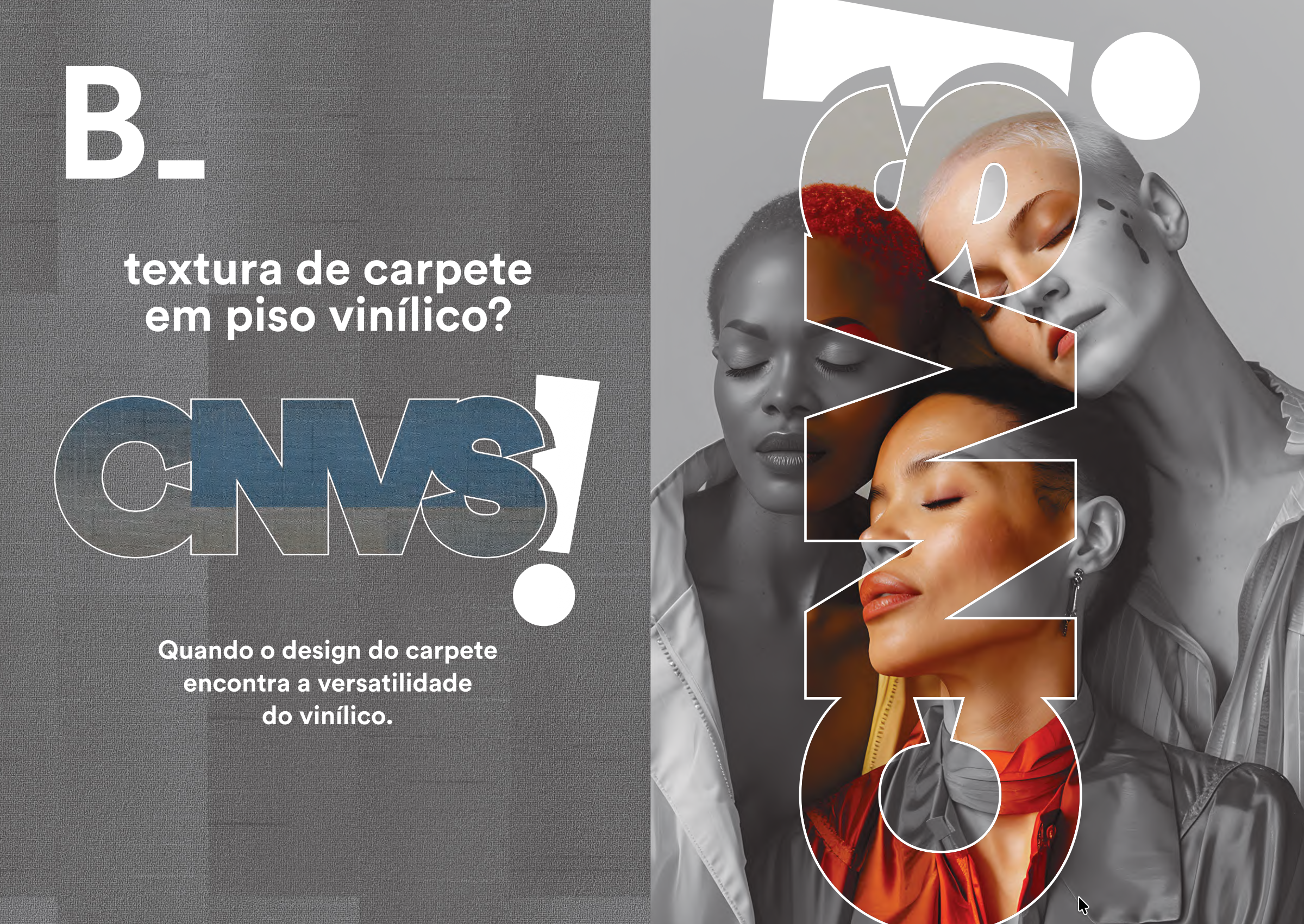 Piso vinílico autoportante Belgotex CNVS 007 5mm grafite cinza escuro textura carpete 2,00m²