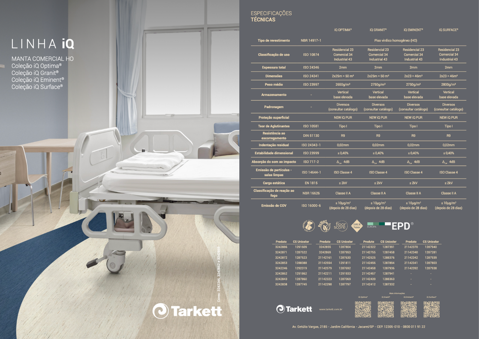 Piso vinílico homogêneo Tarkett iQ Optima 3242838 2mm manta HO