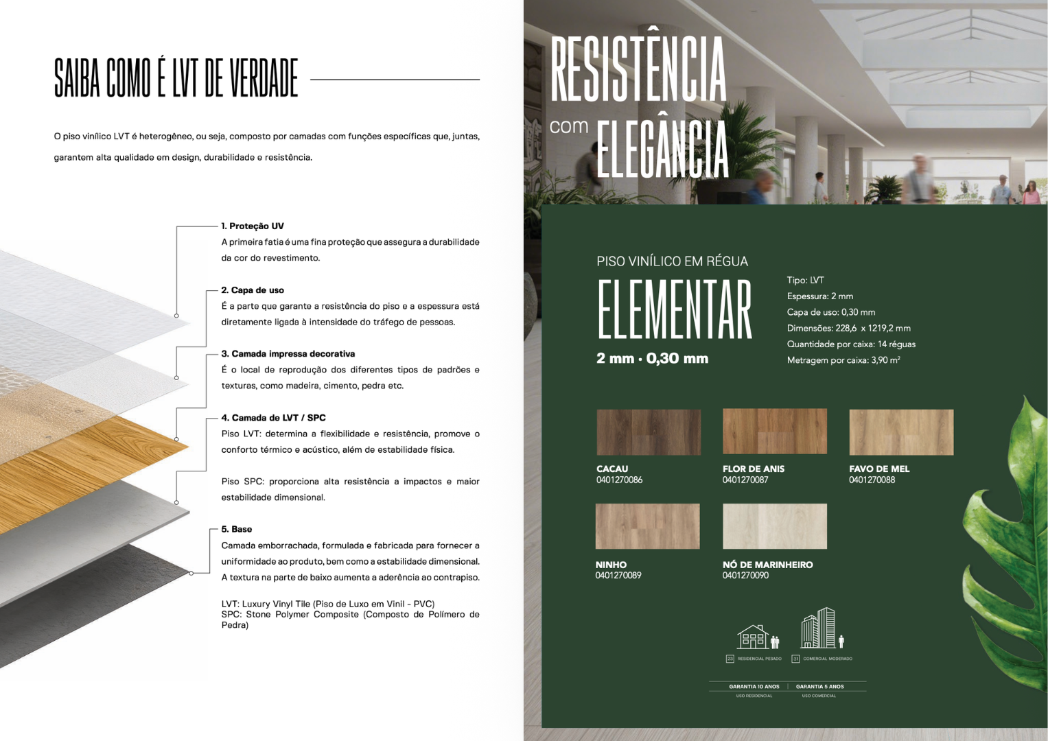 Piso vinílico LVT Finottato Elementar Flor de Anis 401270087 2mm colado 228,6x1219,2mm castanho médio amadeirado madeira